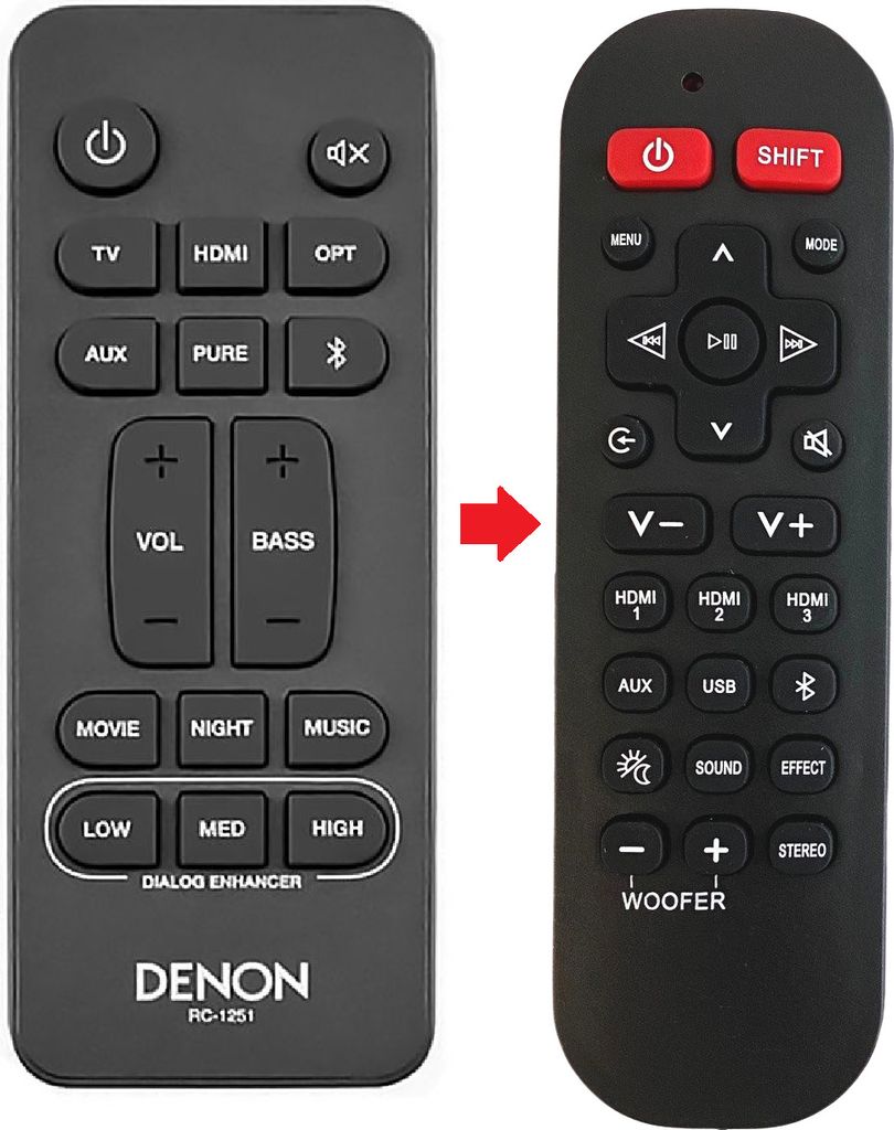 Ersatz Fernbedienung für Denon RC-1251 | DHT-S217