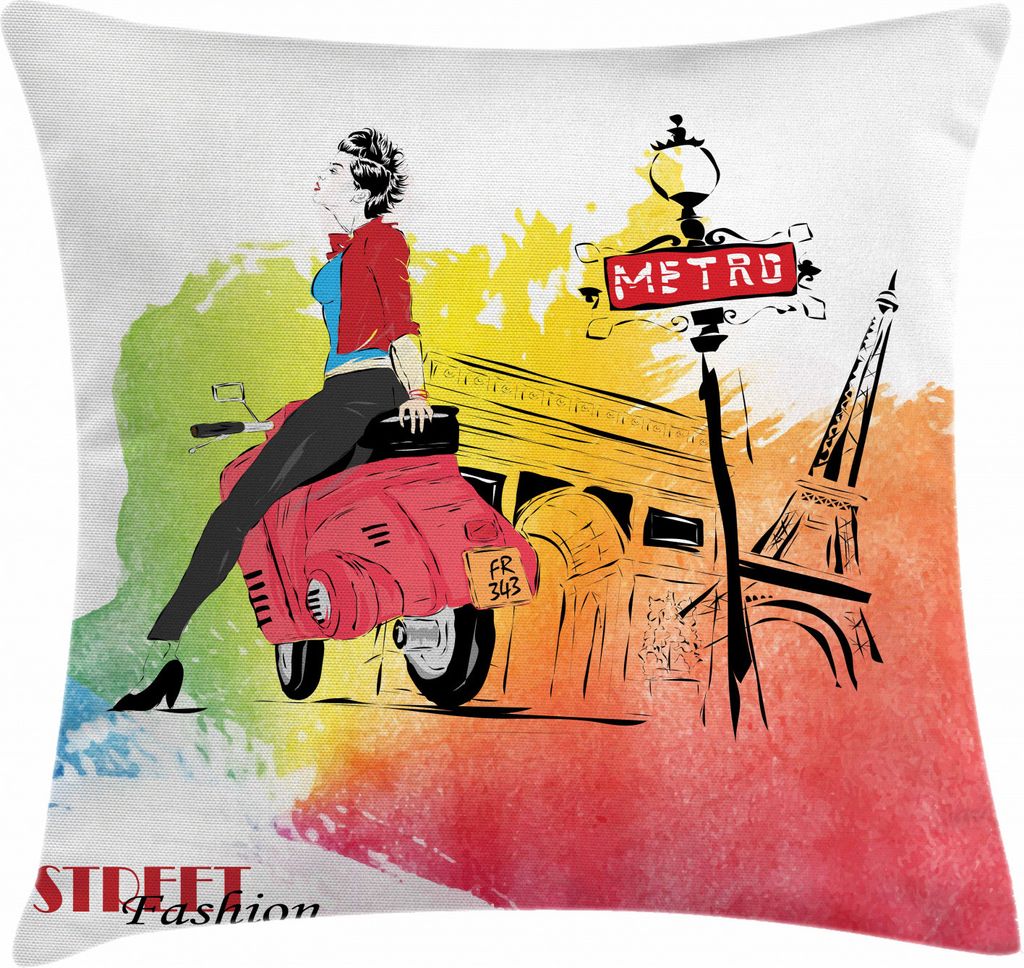 ABAKUHAUS Retro Kissenbezug, Turmstraße Mode, Waschbar mit Reißverschluss Kissenhülle mit Farbfesten Klaren Farben Beidseitiger Druck, 40 x 40 c...