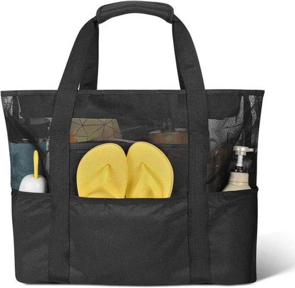 Grand sac de plage XXL zippé 47cm - Fourre-tout léger pour femme