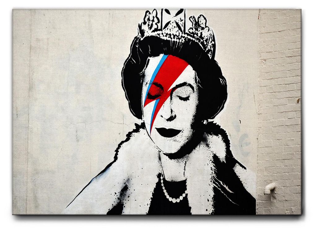 Giallobus - Königin - Banksy - 100L x 70B cm - Bild - Leinwand mit Standardrahmen
