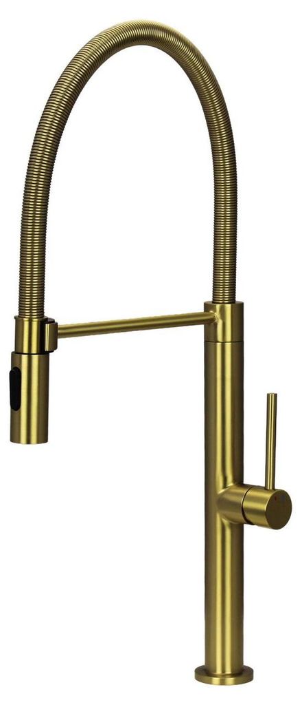 Pure.Sink Luxion Goldene Profi-Küchenarmatur mit flexiblem Auslauf und 2 Strahlarten PLXFLEX-60