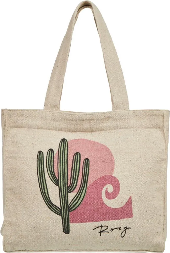 Grand sac cabas Roxy Drink The Wave Natural idéal pour la plage et la ville
