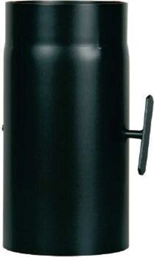 Tuyau de fumée noir Ø 120 mm avec soupape de réglage manuelle - 0,30m