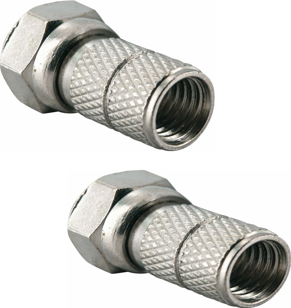 Schwaiger F-Stecker 6,5mm 2er Set Silber
