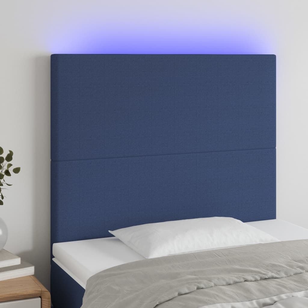 Maison Exclusive - LED Kopfteil Blau 100x5x118/128 cm Stoff
