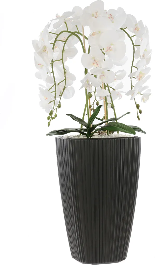 Orchidée artificielle blanche 95cm : fini les fleurs qui fanent !