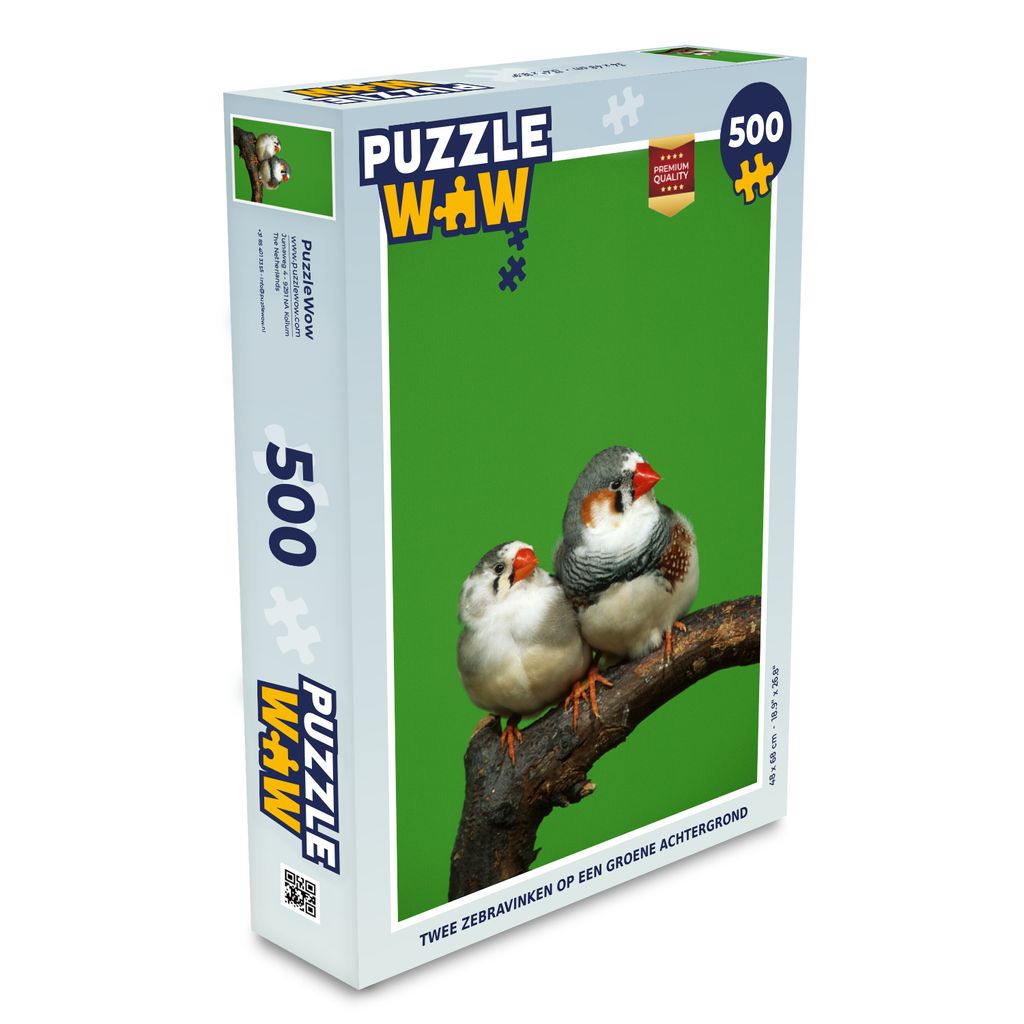 MuchoWow Puzzle 500 Teile Zwei Zebrafinken auf grünem Hintergrund - Denken - Spiel - Toy