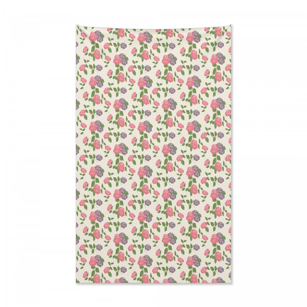 Abakuhaus Blumen Wandteppich und Tagesdecke, Garten Blumen Rosen aus Weiches Mikrofaser Stoff Kein Verblassen Klare Farben Waschbar, 140 x 230 cm, ...