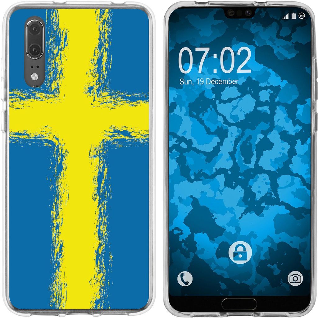 PhoneNatic Case kompatibel mit Huawei P20 Silikon-Hülle WM Schweden M12