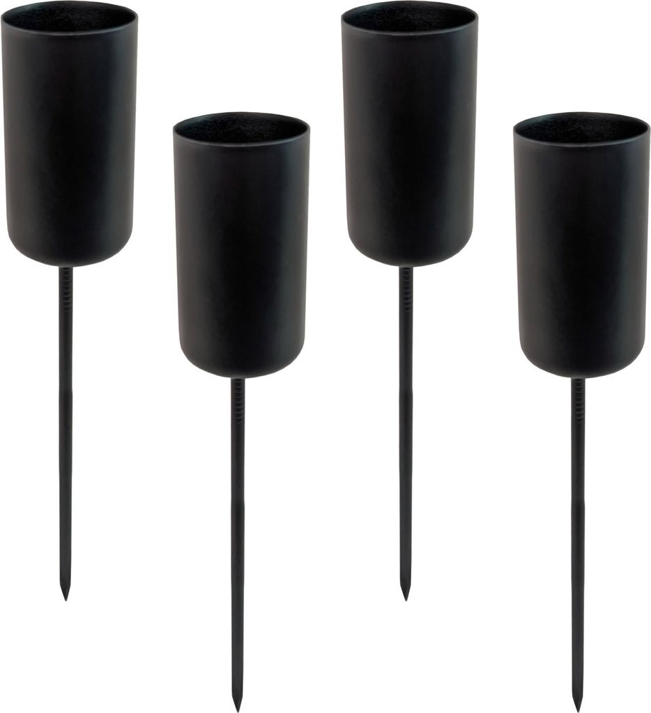 Stabkerzen Pick 4er Set - schwarz - Kerzen Stecker für Produktbild 