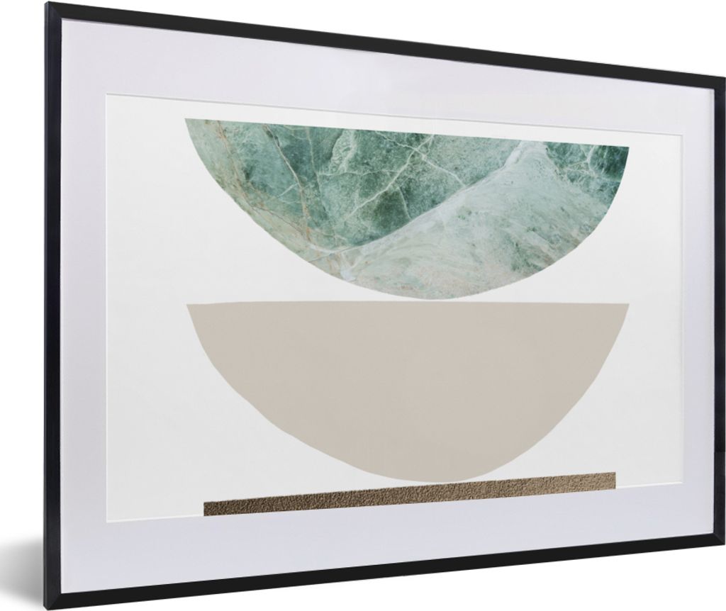 MuchoWow Gerahmtes Poster Geometrische Formen - Minimalismus - Pastell 60x40 cm - Poster mit Schwarzem Bilderrahmen Wandposter Rahmen Foto Bilder...