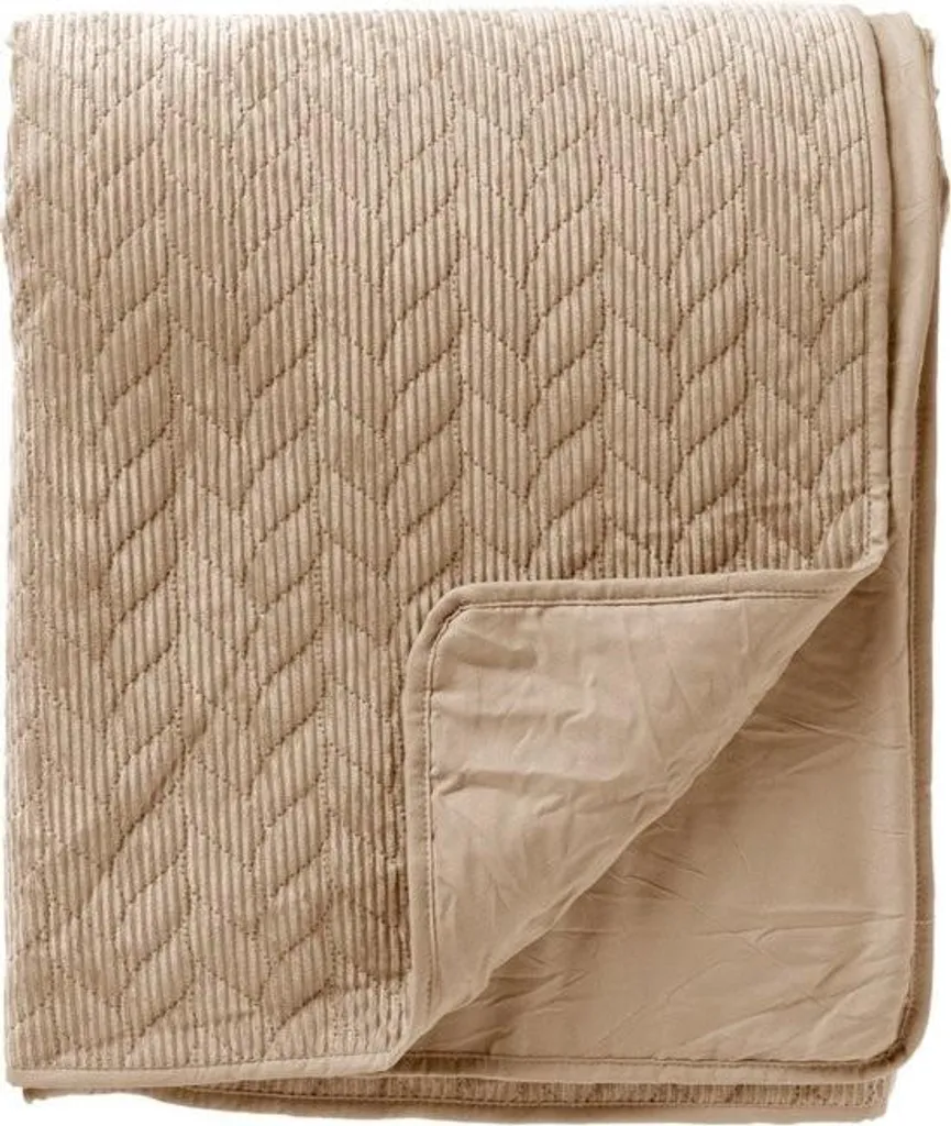 Couvre-lit en tricot côtelé marron clair 240 x 260 cm de haute qualité