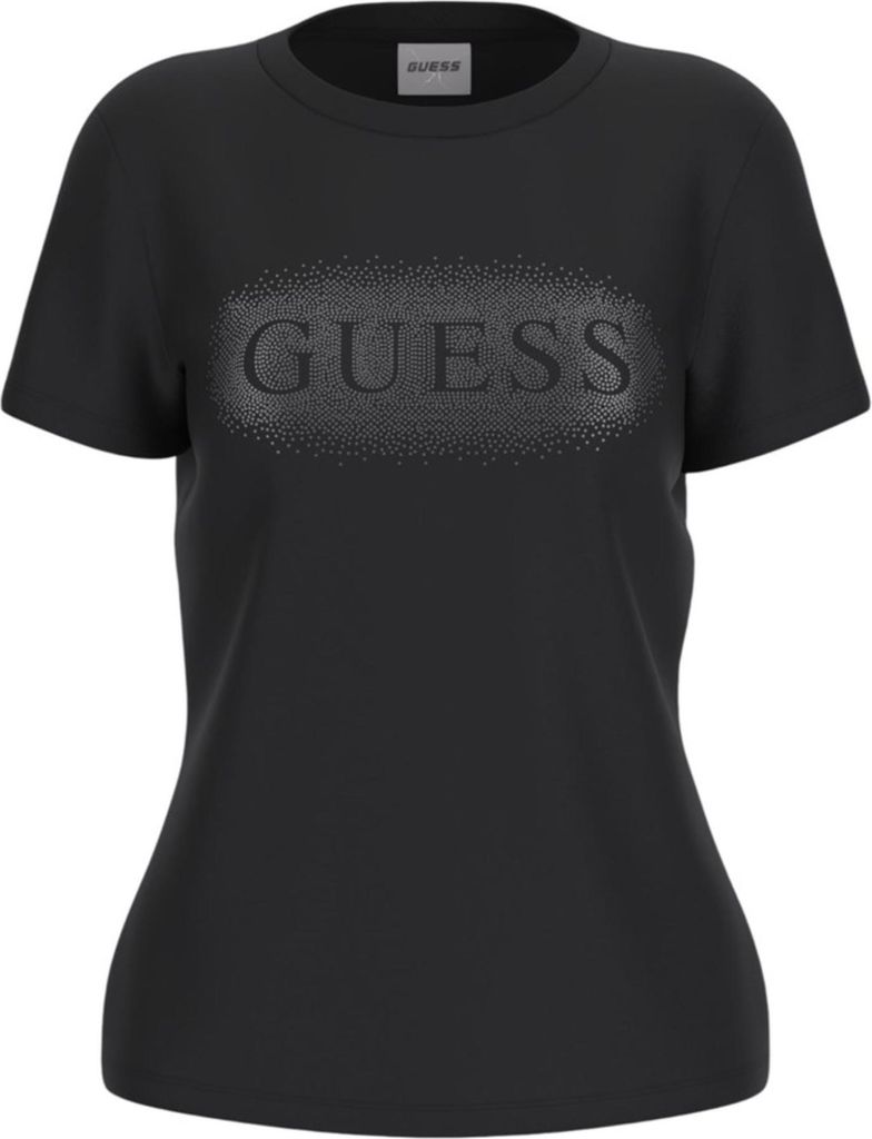 GUESS Active Damen T-Shirt Schwarz mit Print - Herbst/Winter Kollektion, Kurzarm, Rundhals - Artikelcode: V5YI08 J1314 : Größe - L Größe: L