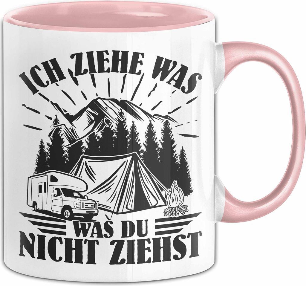 Camper Tasse Geschenk Camping Ich Ziehe Was Was Du Nicht Ziehst Geschenkidee Wohnmobil Gadged Kaffee-Becher (Rosa)