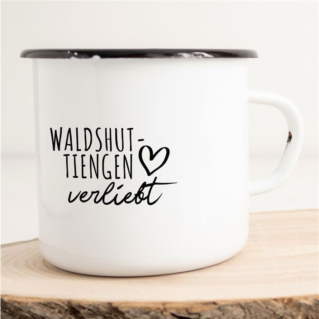 Huuraa Emaille Tasse Waldshut-Tiengen Geschenk Kaffeebecher Vintage 300ml Waldshut-Tiengen Präsent