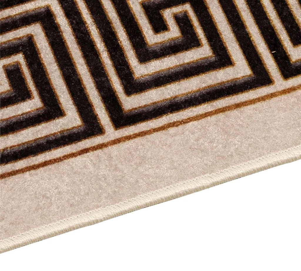 Eleganten-Stil Teppich 1 PC - für Wohnzimmer, Schlafzimmer,läufer MARSA Schwarz 50x400 cm Polyester und PVC - Designerteppiche - Möbel26
