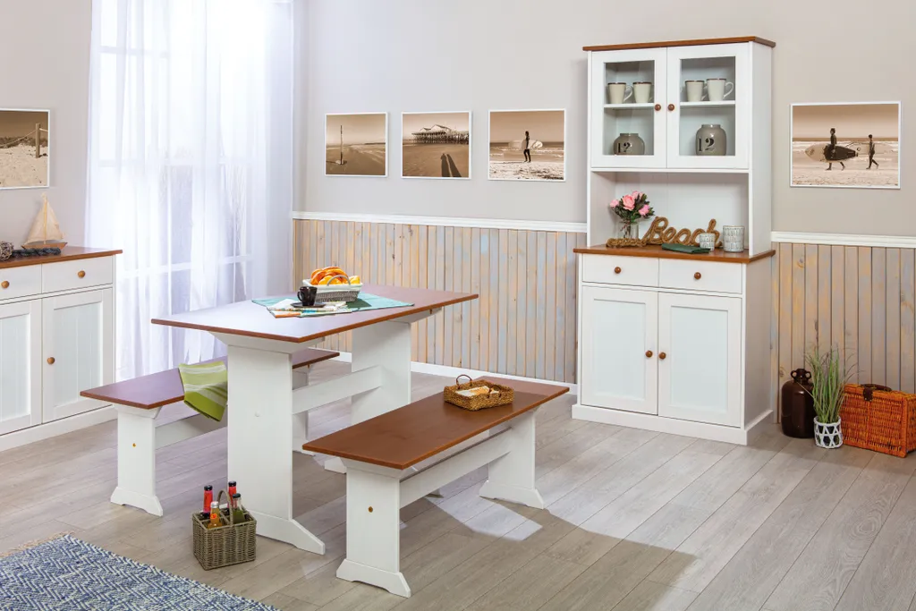 Banc WrightC blanc/marron : la solution gain de place pour votre entrée - 6