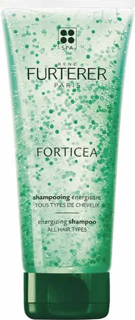 A tube of Rene Furterer Forticea energizing shampoo.
