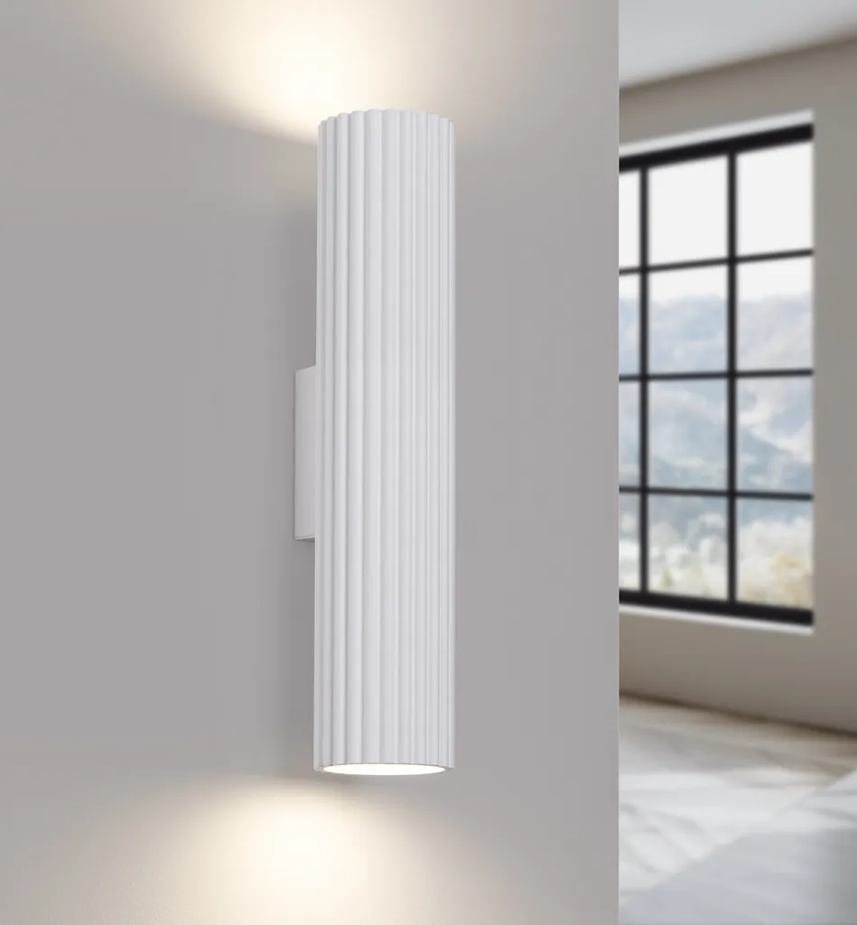 Applique murale double diffusion blanche en aluminium KARBON 30cm - 3