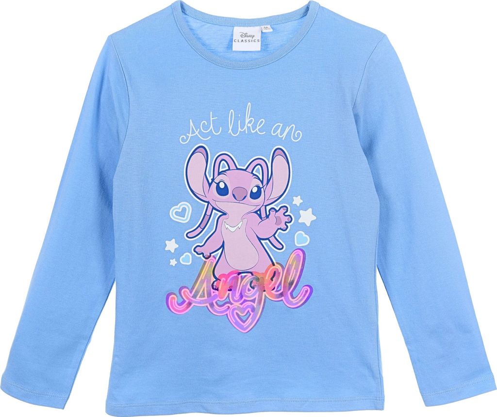 Langarmshirt Disney Lilo & Stitch - Angel Blau 98 cm