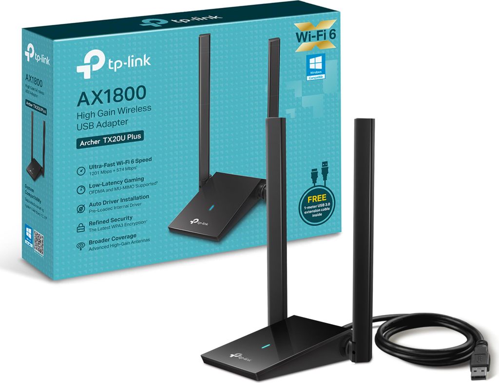 TP-Link Archer TX20U Plus AX1800 High Gain Wi-Fi 6 USB Produktbild 7