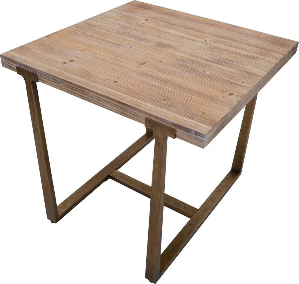 Table à manger Ankara en Bois Marron 80cm - Robuste et Design Moderne