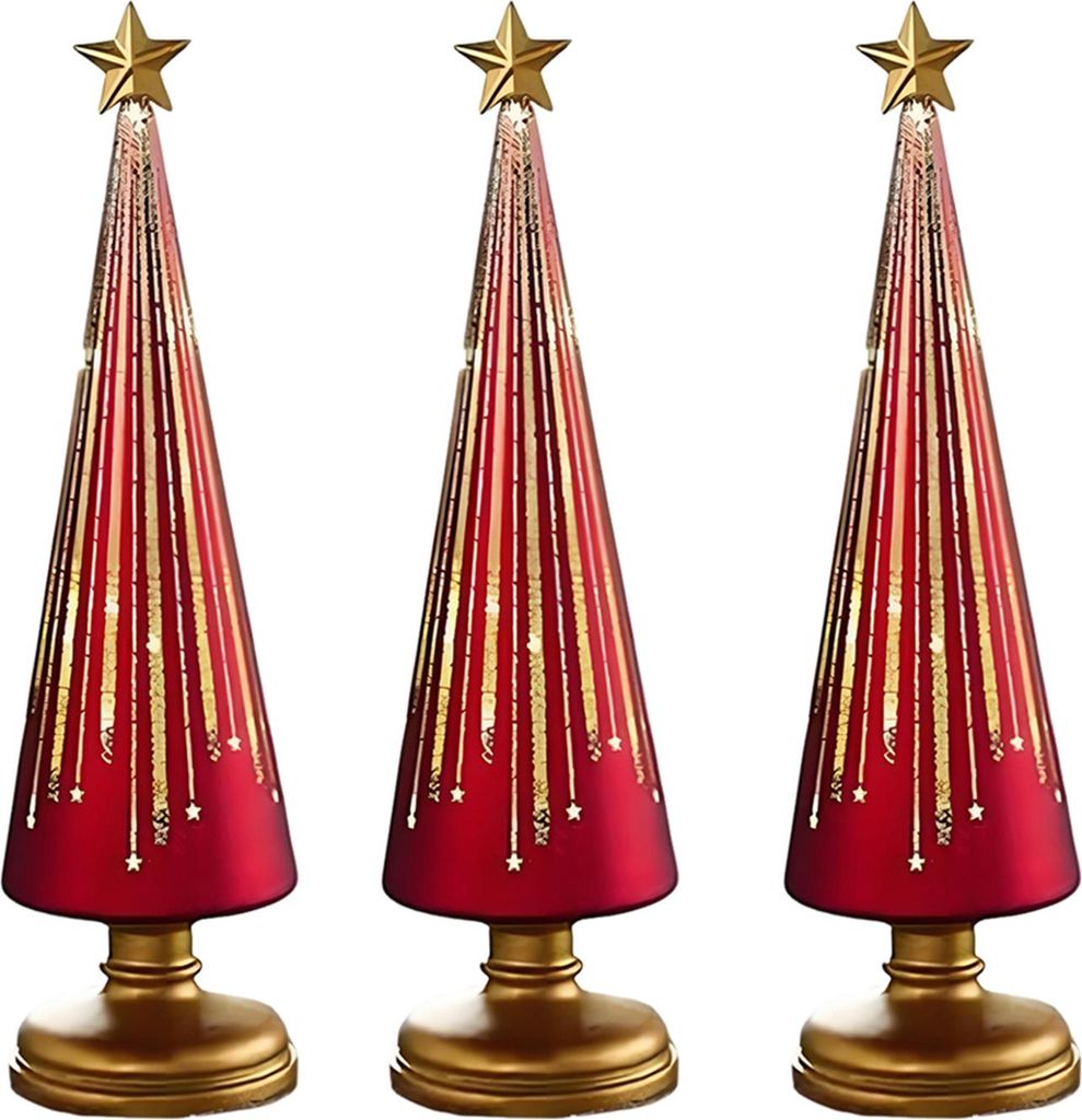 1Pc Weihnachtsbaum-Dekor mit LED-Licht Eingebauter Timer Gradienten Weihnachtsbaum-Skulpturen Festliche Wohnkultur