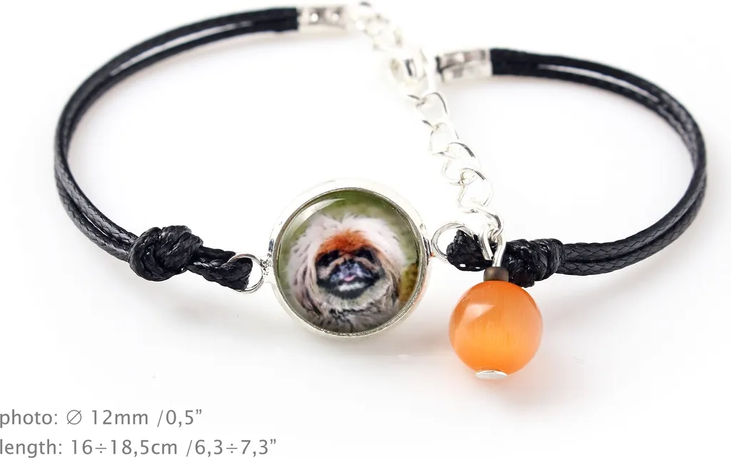 Pechinese, cane da palazzo di Pechino - Set di gioielli con la tua foto, set realizzato a mano, bracciale e collana di Art.-Dog.