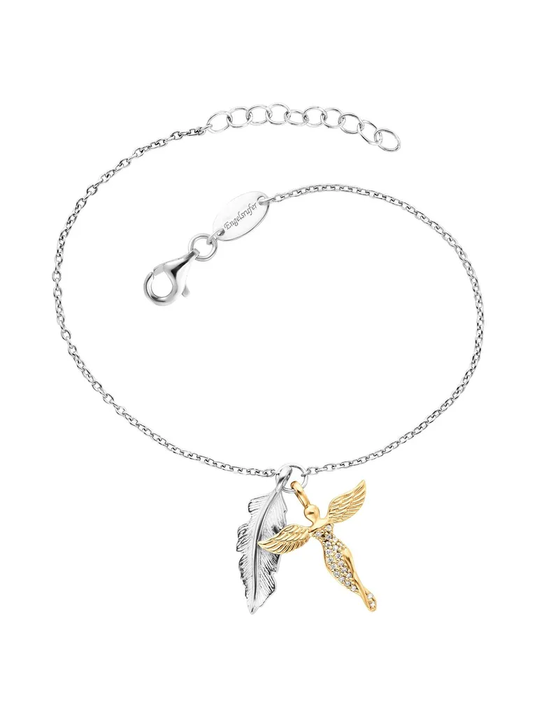 Bracciale Donna Argento 925 Angelo e Piuma ERB-FEDER-ANGEL-BIG