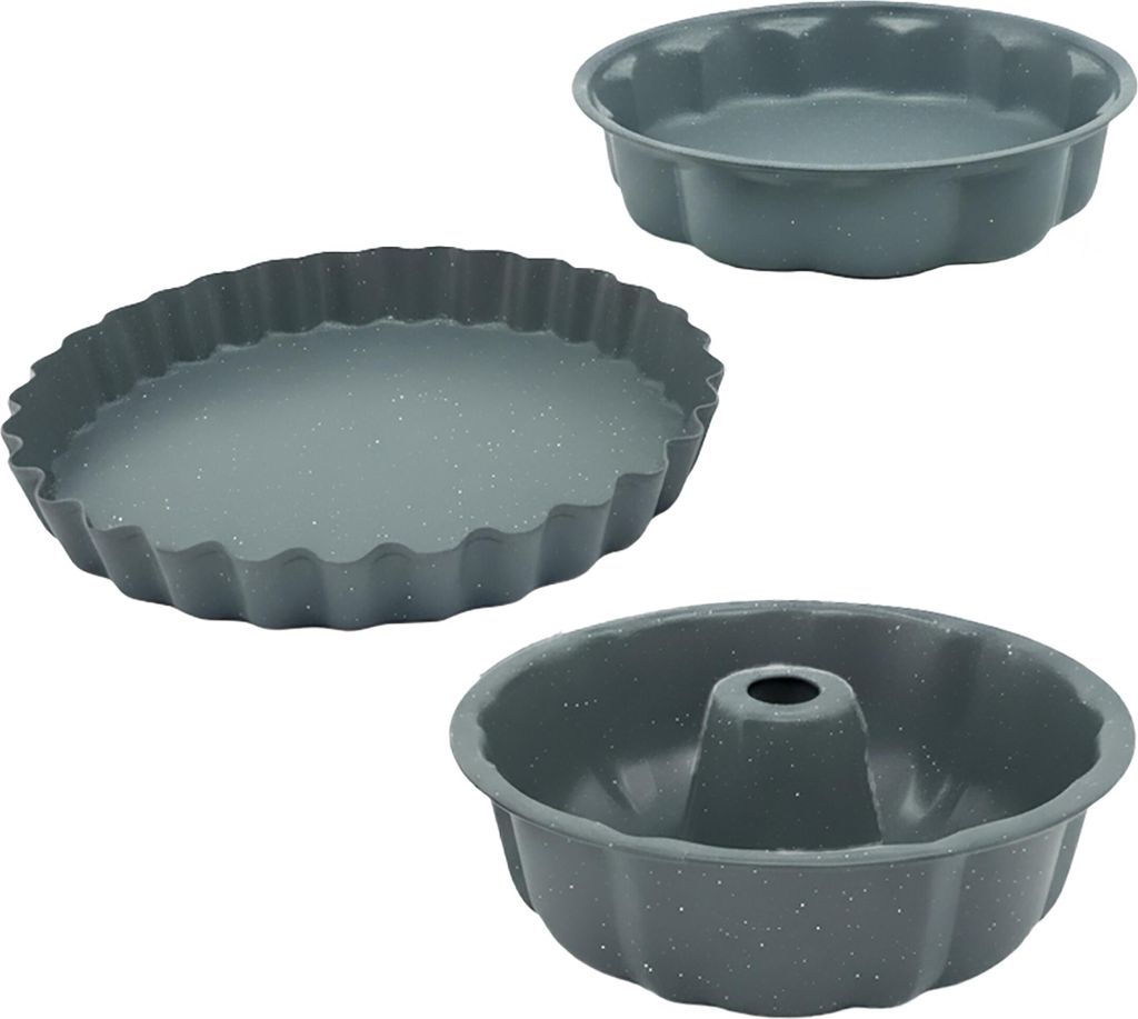 Relaxdays Backform, 3er Set, Ø 25,5/27,5/28 cm, antihaft, Produktbild 