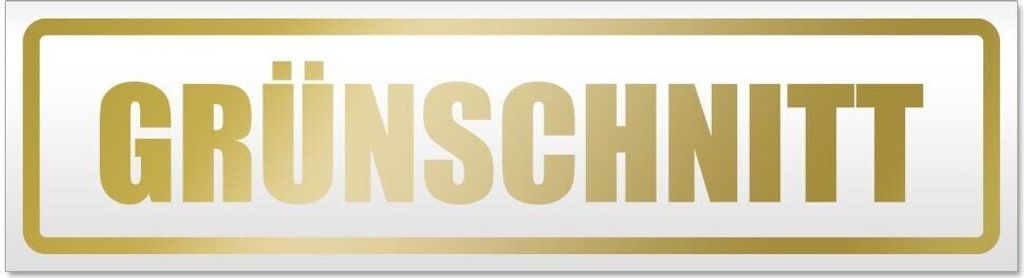 Kiwistar Grünschnitt Magnetschild Schild magnetisch - 30cm Gold - Magnetfolie für Auto PKW Kfz