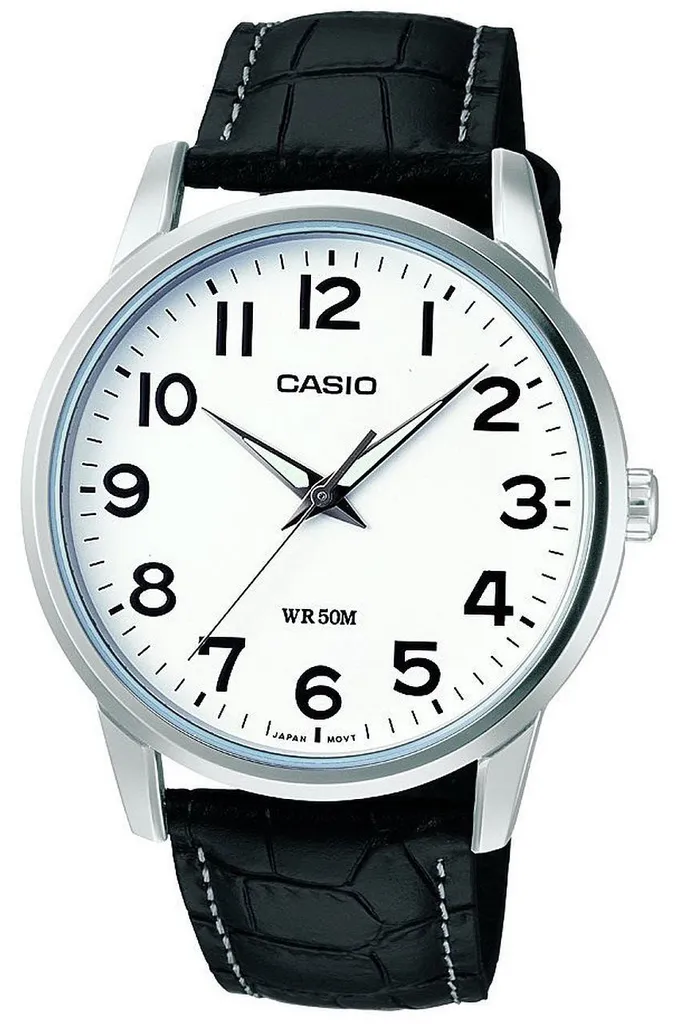 Casio MTP-1303PL-7BVEF Montre Homme Lisible et Durable en Cuir Véritable
