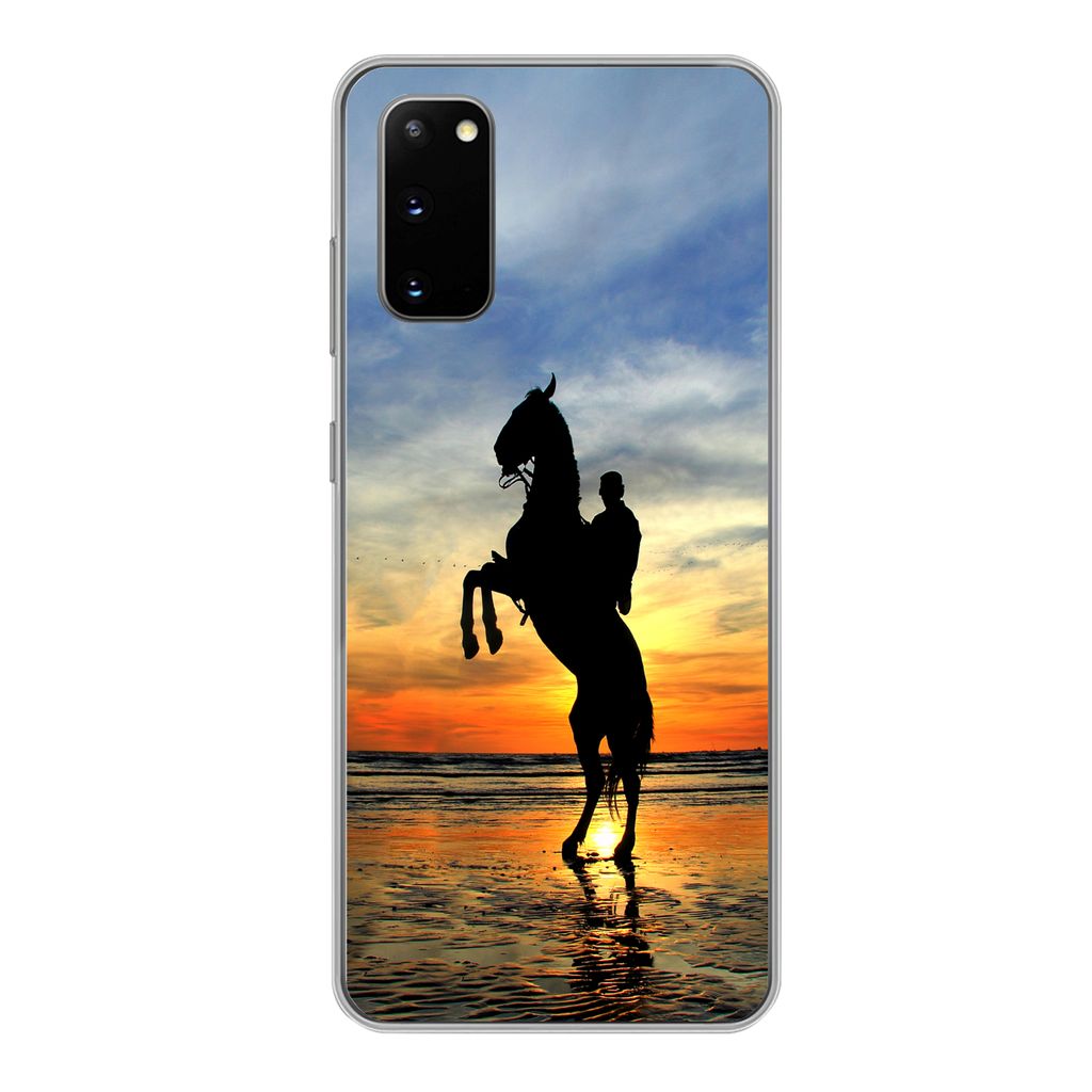 MuchoWow Handyhülle Schutzhülle Hülle für Samsung Galaxy S20 Pferd - Himmel - Schatten Silikon Softcase Handy Hülle - Bild