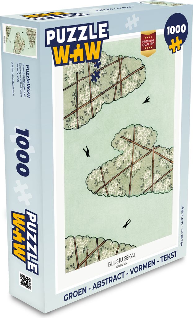 MuchoWow Puzzle 1000 Teile Grün - Abstrakt - Formen - Text - Spielzeug - Alt und Jung - Spiele - Puzzeln