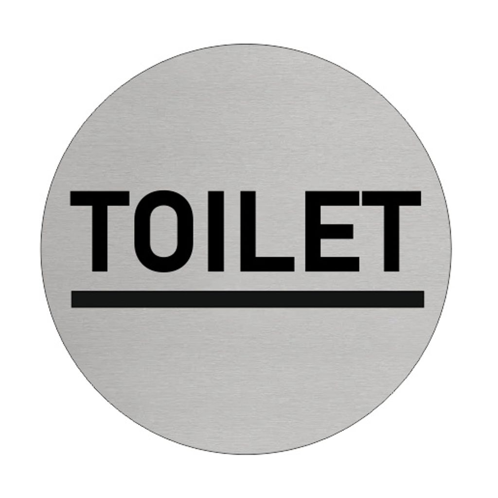 CombiCraft Aluminium Türschild 'Toilet' - Ø75mm mit 3M-Klebeband