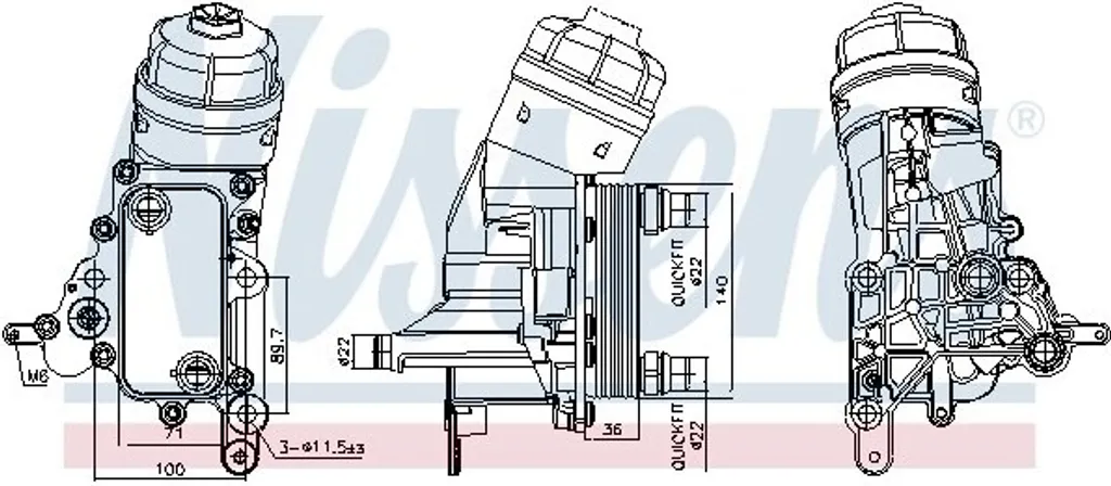 Nissens 91343 Scambiatore Calore Olio Motore Fiat Opel Alfa Jeep