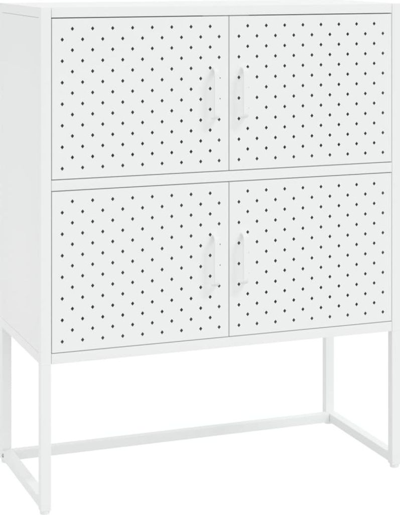 Highboard Weiß 80x35x100 cm Stahl