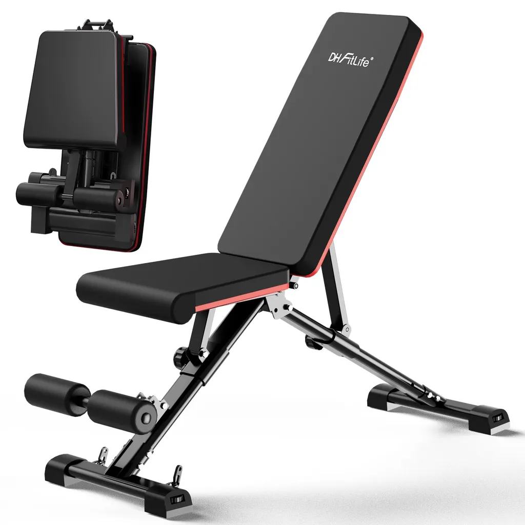 Banc de Musculation Maison Pliable - Idéal Haltères et Fitness Noir