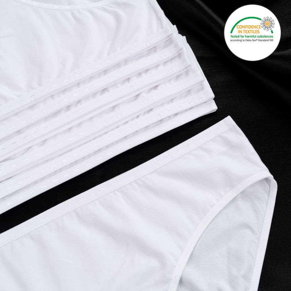 7 Damen Taillenslips Unterhosen - 38 Weiss