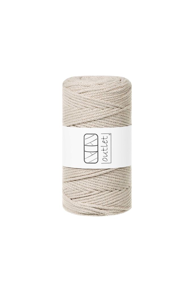 Beige Baumwoll-Flechtkordel 3mm 100m OUTLET Produktbild 