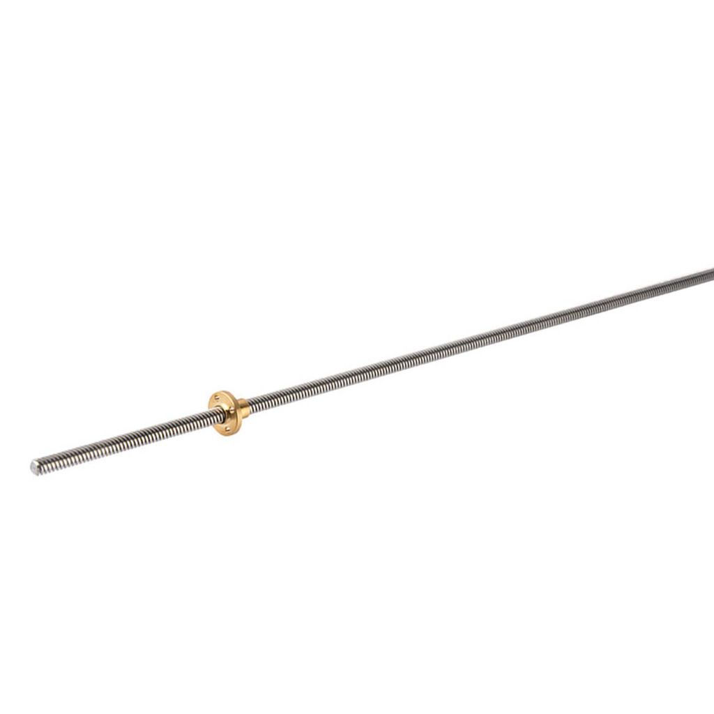 T8 8mm trapezförmige Edelstahl Gewindestange Leitspindel & Messing Mutter für 3D Drucker 500mm