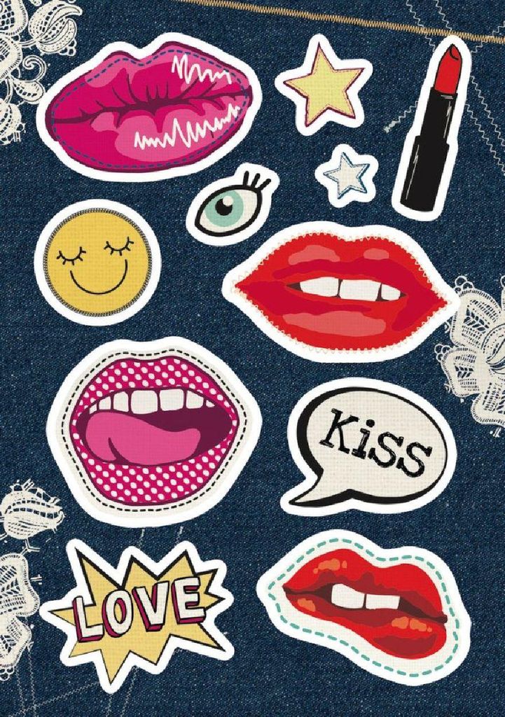 Herma MAGIC Sticker Lip Patches Puffy in Farbe Rosa Größe 10x10 cm