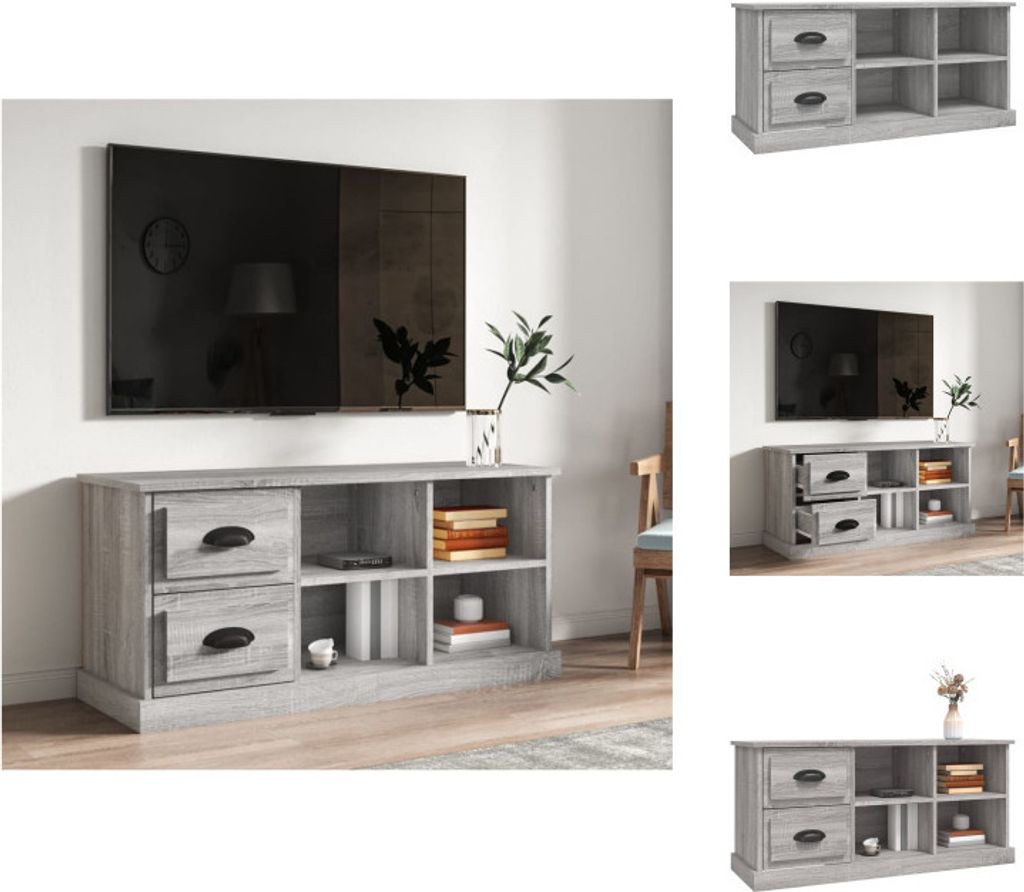 vidaXL TV-Schrank Grau Sonoma 102x35,5x47,5 cm Holzwerkstoff - TV-Möbel
