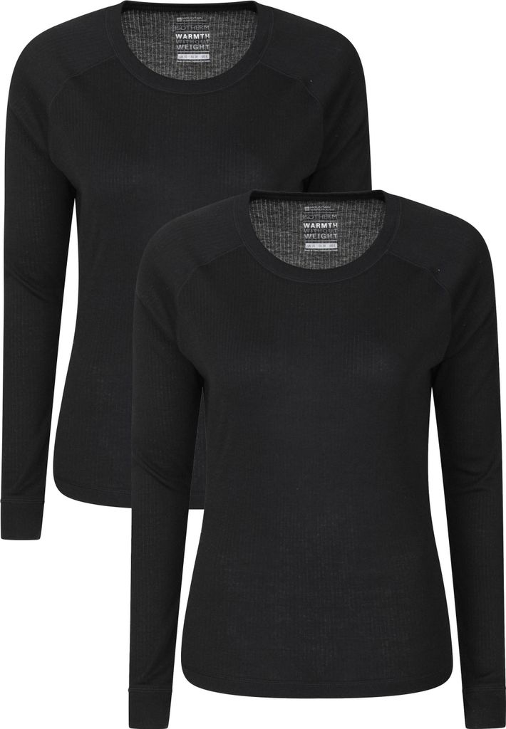 Mountain Warehouse - "Talus" Base Layer Oberteil für Damen (2er-Pack) MW2108 (42 DE) (Schwarz)