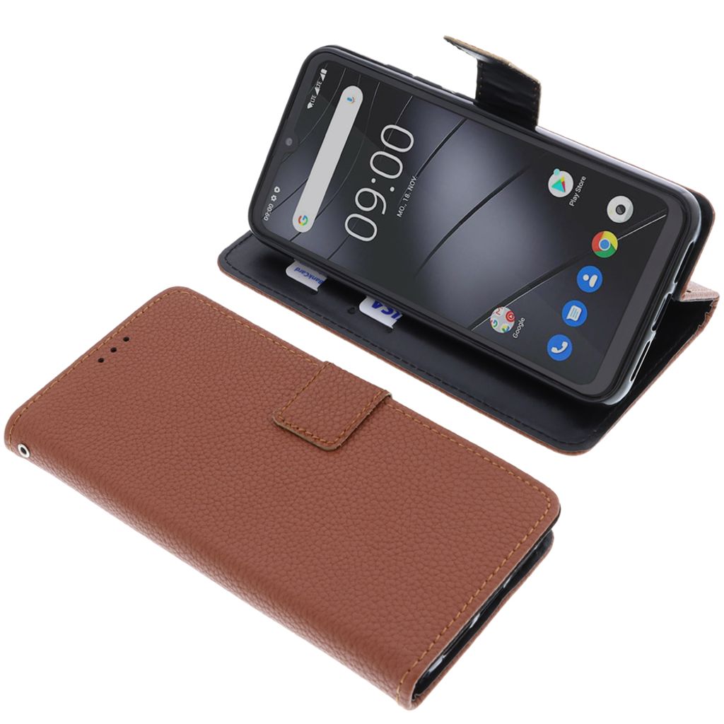 foto-kontor Tasche kompatibel mit Gigaset GS3 Book Style braun Schutz Hülle Buch