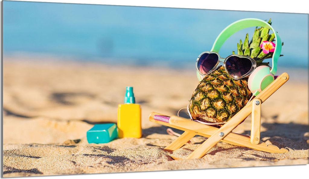 Glas-Herdplattenschutz 90x52 Ananas