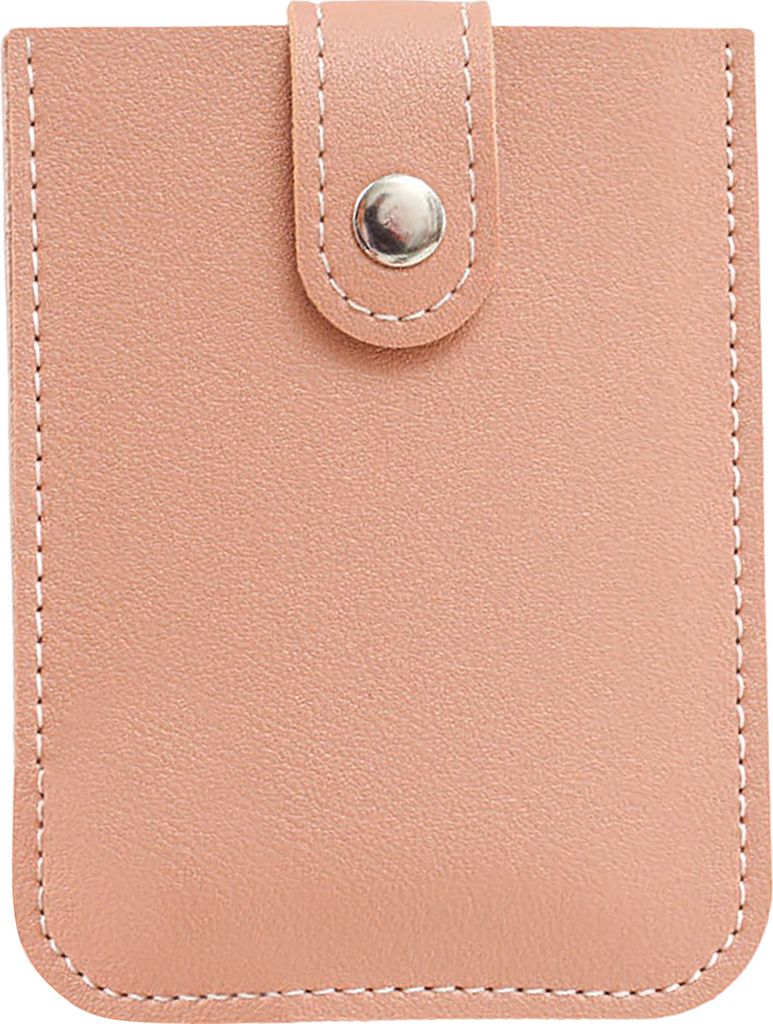 Kartenhalter aus Kunstleder, große Kapazität, herausziehbar, 6 Fächer, einfarbig, Knopf, schmal, minimalistisch, tragbar, Aufbewahrungstasche f...