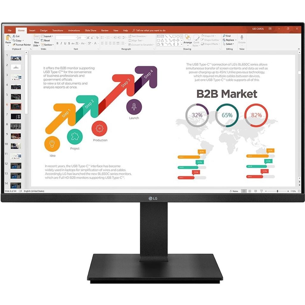 LG 24BP45SP-B - LED-Monitor - 61 cm (24") (23.8" sichtbar) - 1920 x 1080 Full HD (1080p) - IPS - 250 cd/m²