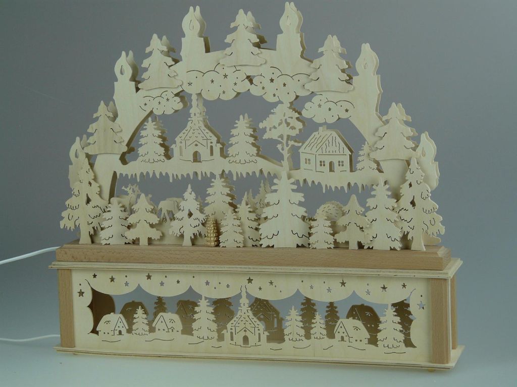 Original Erzgebirgischer Marken Schwibbogen Lichterbogen 50 x 43 cm K50-B_73