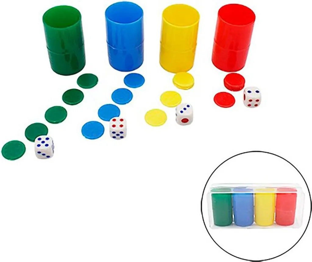 Kit Complet Pack 3 Cylindres et Dés pour Jeux de Société Ludo